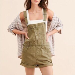 Free People Olive Green Women Jeans Overalls